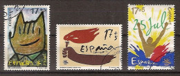 España U 3212/3214 (o) Olímpicos. Barcelona. 1992 - Oblitérés