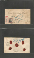 URUGUAY. 1897 (3 Nov) Montevideo - Argentina, Buenos Aires (4 Nov) Ship Issue. Fkd Registered Envelope, Single 20c Stamp - Uruguay