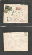 URUGUAY. 1891 (12 Junio) Montevideo - Netherlands, Rotterdam (27 July) Registered Multicolor Mixed Perf + Perces Issues  - Uruguay