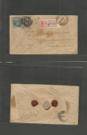 URUGUAY. 1891 (9 Nov) Montevideo - Argentina, Buenos Aires. Registered Multifkd Envelope, Tied R-cachet, With MIXED Issu - Uruguay