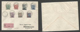 ITALIAN Levant. 1909 (27 Oct). Italian Offices In Greece - Turkey. Salonica. Registered Multifranked Envelope To Wilmers - Unclassified