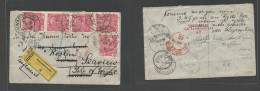 AUSTRIA - XX. 1913 (5 Aug) Schwarzenau, Lower Austria - Isle Of Weight, Seaview (9 Aug) UK. Registered Multifkd Envelope - Sonstige & Ohne Zuordnung