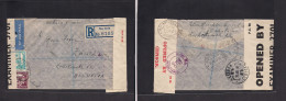 PALESTINE. 1942 (19 Nov) Tel Aviv - Switzerland, Zurich (24 July 43) 8 Months Transit. Registered 150p Rate Fkd Env, S.  - Palestine