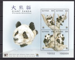 Guyana 1996 MNH Fauna Panda S\S - Bears