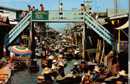 CPM Thailand Floating Market Wooden Bridge Brücke Pont Crossing Canal Of Damnonsaduak Rajburi-Province Puppet Theatre - Thaïlande