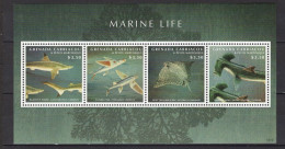Grenada Carriacou 2013 MNH Fishes S\S CV Michel 12€ - Fishes