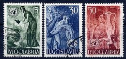 YUGOSLAVIA 1953 United Nations: Frescoes, Used.  Michel 714-16 - Usados