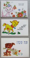 ISRAEL JUDAICA JEWISH SET LOT SHANA TOVA CARD KARTE TARJETA BIGLIETTO CARTAO FELICITARE KARTKA NEW YEAR POSTCARD - Israel