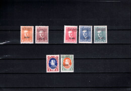 Albania 1929 34th Birthday Of King Zogu I With Overprint Michel 202-209 Without 204 Postfrisch Mit Falz /lightly MH - Albanie