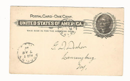 52970 ) USA Postal Stationery Troy  Postmark 1899 - ...-1900