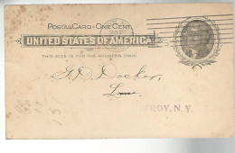 52979 ) USA Postal Stationery Troy   Postmark 1902 - 1901-20
