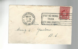 53000 ) Canada Vancover Postmark 1945 Camp 6 Youbou - Cartas & Documentos