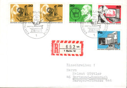 BERLIN AFFRANCHISSEMENT COMPOSE SUR LETTRE RECOMMANDEE 1973 - Covers & Documents