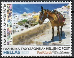 GRECE  2022---   N° POSTCARDS.    WORLDWIDE ---   OBL VOIR SCAN - Gebruikt