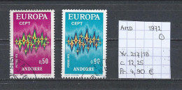 (TJ) Europa CEPT 1972 - Andorre YT 217/18 (gest./obl./used) - 1972