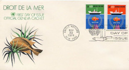 UNITED NATIONS - ONU - FDC 1974 - DROIT DE LA MER - FDC