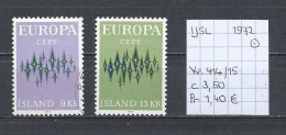 (TJ) Europa CEPT 1972 - IJsland YT 414/15 (gest./obl./used) - 1972
