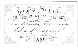 Belgique "Carte Porcelaine" Porseleinkaart, Edouard Dhanis, Peignage Mécanique, Filature, Gand, Gent, Dim122x72mm - Cartoline Porcellana