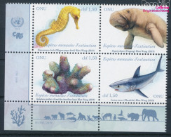 UNO - Genf 1074-1077 Viererblock (kompl.Ausg.) Postfrisch 2019 Gefährdete Arten (10194050 - Unused Stamps