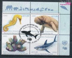 UNO - Genf 1074-1077 Viererblock (kompl.Ausg.) Gestempelt 2019 Gefährdete Arten (10194014 - Used Stamps