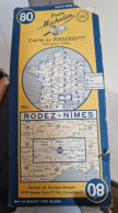 Carte Routière Michelin N°80 Rodez-Nimes Feuille 80-1951 - Roadmaps