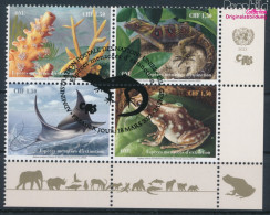 UNO - Genf 1167-1170 Viererblock (kompl.Ausg.) Gestempelt 2022 Gefährdete Arten (10193993 - Used Stamps
