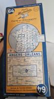 Carte Routière Michelin N°64 Angers-Orléans Feuille 64-1950 - Roadmaps