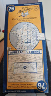 Carte Routière Michelin N°76 Aurillac-St Etienne Feuille 76-1950 - Roadmaps