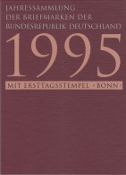 Bund Jahressammlung 1995 Mit Ersttagstempel Bonn Gestempelt - Komplett - Jahressammlungen