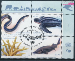 UNO - Wien 1051-1054 Viererblock (kompl.Ausg.) Gestempelt 2019 Gefährdete Arten (10193922 - Used Stamps