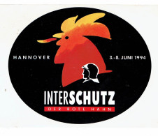 Autocollant Pompiers INTERSCHUTZ Hanovre 1994 - Pompiers