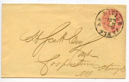 United States 1860's Scott U35 - 3c. George Washington Postal Envelope - Little Falls NY To Cooperstown NY - ...-1900