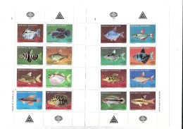 ARGENTINA 1987 FISH MARINE FAUNA 2 MINIATURE SHEETS MNH SC 121/122 MI 1871/86 - Ongebruikt
