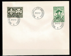 1957 1022/1023 FDC (Bruxs)  : Baden Powell - 1951-1960