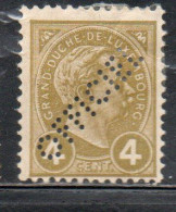 LUXEMBOURG LUSSEMBURGO 1895 1899 GRAND DUKE ADOLPHE PERF. OFFICIEL CENT. 4c MH - Oficiales