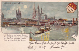 3728	198	Gruss Aus Köln, Totalansicht (gestempelt 1899)  - Koeln