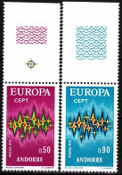 ANDORRA FRENCH 1972 EUROPA. Complete Set With Designed Margins, MNH - 1972