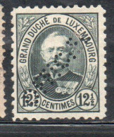 LUXEMBOURG LUSSEMBURGO 1891 1899 GRAND DUKE ADOLPHE PERF. OFFICIEL CENT. 12 1/2c MH - Servizio