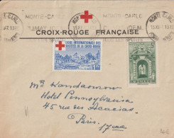 1947 - VIGNETTE CROIX-ROUGE / ENV. De MONTE-CARLO (MONACO) ! => PARIS - Red Cross