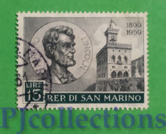 S336- SAN MARINO 1959 ABRAMO LINCOLN L.15 USATO - USED - Used Stamps