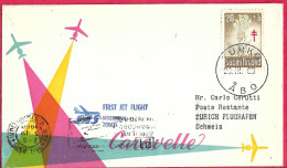 SVERIGE - FIRST FLIGHT SAS WITH CARAVELLE FROM STOCKHOLM TO ZURICH *29.3.60* ON OFFICIAL COVER FROM FINLAND - Cartas & Documentos