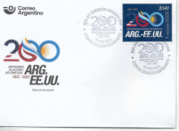 #75285 ARGENTINA 2023 UNITED STATES DIPLOMATIC RELATIONS 200"ANIV FDC - Nuevos