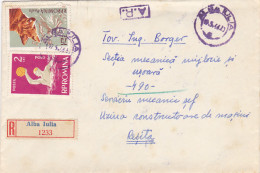 FOX, WATER POLO, STAMPS ON REGISTERED COVER, 1966, ROMANIA - Briefe U. Dokumente