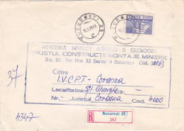 SHIP, STAMP ON REGISTERED COVER, 1978, ROMANIA - Lettres & Documents