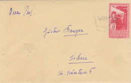 MINER, STAMP ON COVER, 1950, ROMANIA - Lettres & Documents