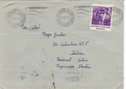 MINER, STAMP ON COVER, 1952, ROMANIA - Lettres & Documents