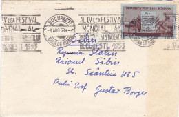 AGRICULTURE, STAMPS ON COVER, 1953, ROMANIA - Briefe U. Dokumente