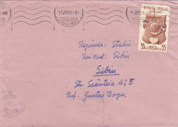 TABLE TENNIS CHAMPIONSHIP, STAMP ON COVER, 1954, ROMANIA - Storia Postale