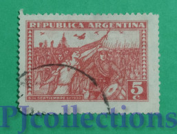 S338- ARGENTINA 1930 RIVOLUZIONE DEL 1930 5c USATO - USED - Usados