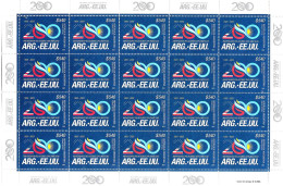 #75286 ARGENTINA 2023 UNITED STATES DIPLOMATIC RELATIONS 200"ANIV FULL SHEET MNH - Nuevos